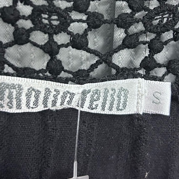 MOLIO RELIO Boho crocheted Tunic mini dress black S - Picture 3 of 6